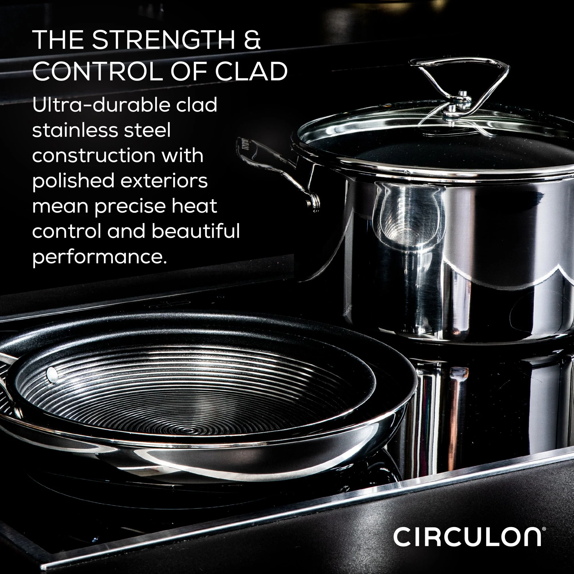 8.5" & 10" Tri-Ply Clad Nonstick Frying Pan Set - Image 6